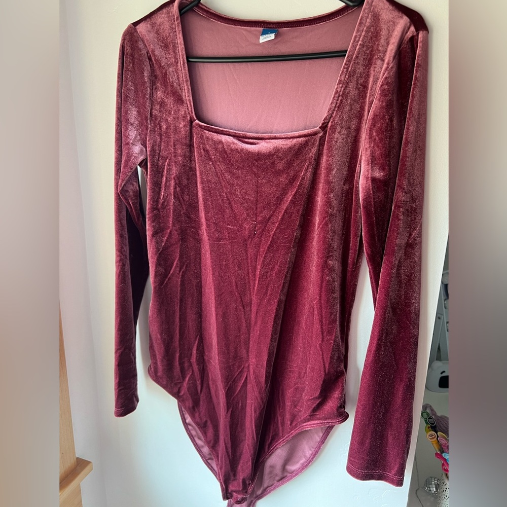 Old Navy velvet body suit size large